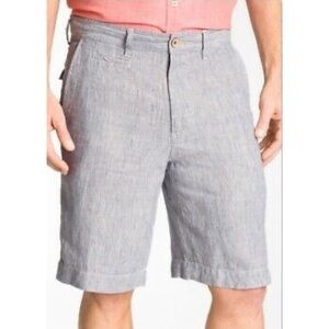 Tommy Bahama Relax Blue Pinstripe Linen Shorts EUC Size 40